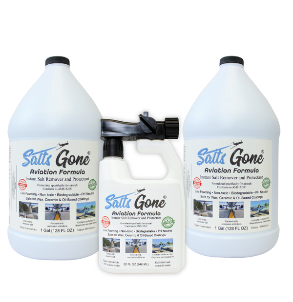 Combination Pack: 2 Gallons Salts Gone™ Aviation Formula and Hose End Sprayer
