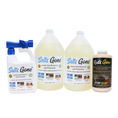 Combination Pack - 2 gallons of Salts Gone®, Hose End Sprayer and Rusts Gone Quart
