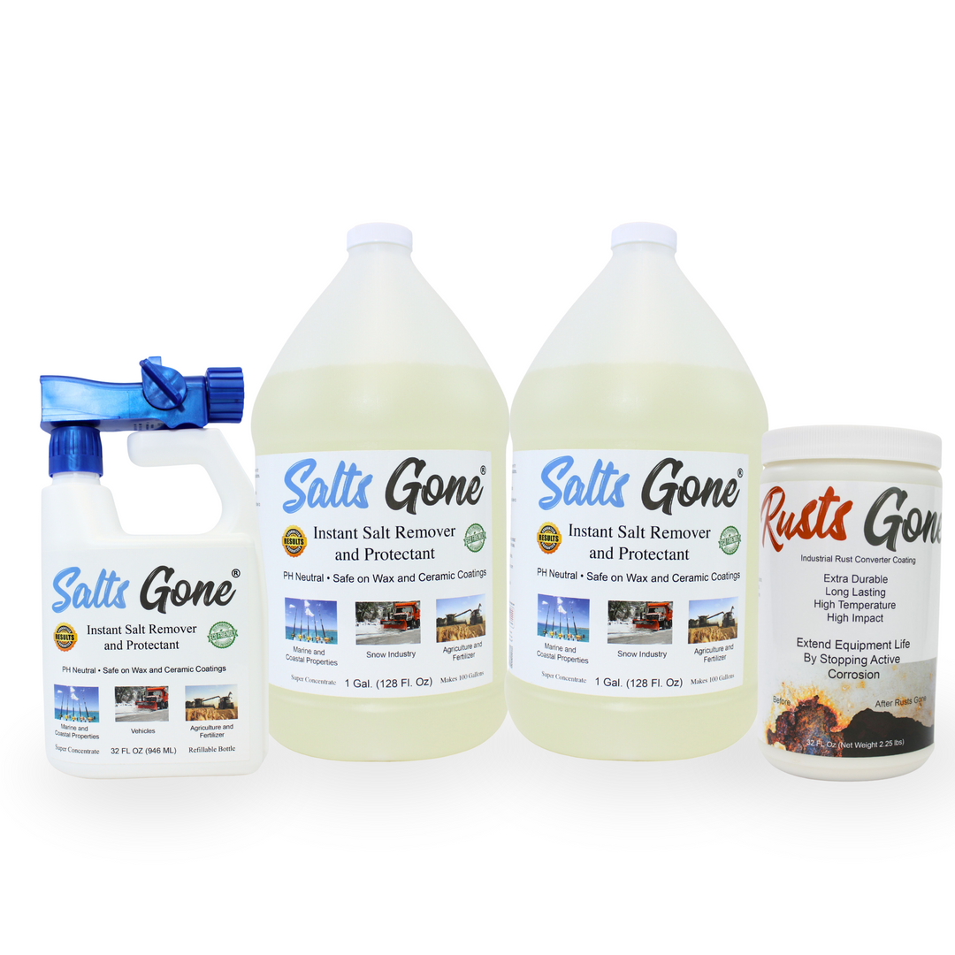 Combination Pack - 2 gallons of Salts Gone®, Hose End Sprayer and Rusts Gone Quart