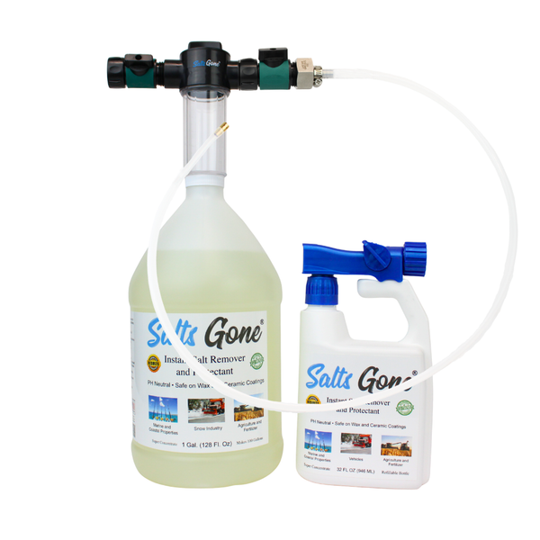 Combination Pack: Salts Gone® Gallon, Hose End Sprayer, and Chassis Flush