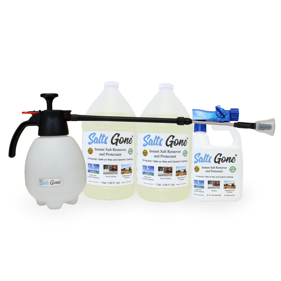 Combination Pack - 2 gallons of Salts Gone®, Hose End Sprayer and Pump Sprayer